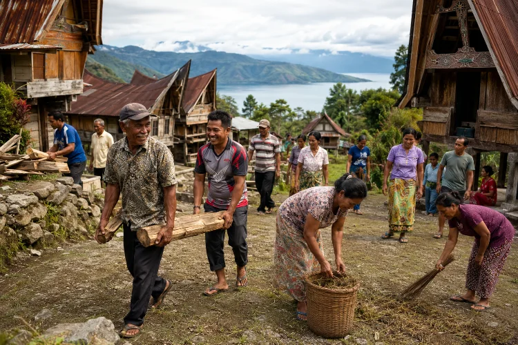 Tradisi Gotong Royong Masyarakat Huta Ginjang yang Tetap Hidup